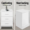 3 Drawers Bedside Table Nightstand Cabinet Bedroom Storage Home White