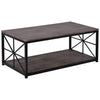 Coffee Table Industrial Tea Table with Storage Shelf Living Room Furniture Side