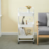 3 Tier Slim Kitchen Storage Trolley Cart Rack Tray Shelf Rolling Wheel W/ Handle