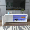 Modern TV Unit Stand Cabinet High Gloss Door and Matt body White With LED Lights