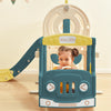 4 in 1 Bus Slide Swing Set with Basketball Hoop Childrens Kids Baby In- Outdoor