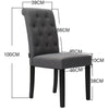 2x Fabric Dining Chair Accent Button High Back Tufted Kitchen Chairs Lounge Seat