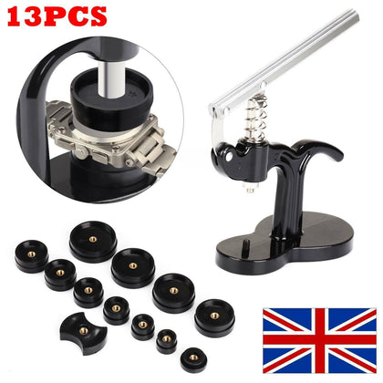 13PCS Watch Back Case Press Opener Crystal Glass Closer Fitting Repair Tool UK