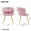2x Velvet Upholstered Accent Chair Wing Back Armchair w/ Pilows Metal Legs Pink