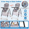 Folding Baby High Chair Adjustable Convertible High Chair W/ Reclining Backrest