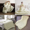 Luxury Chunky Warm Knitted Thick Blanket Hands Bulky Knit Throw Sofa Bed Cover