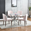 Velvet Dining Chairs Table and Chairs Set Small Lounge Sofa Padded Seat Modern