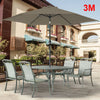 3M Round Garden Parasol Umbrella Patio Sun Shade Aluminium Crank Tilt