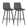 2* Grey Velvet Bar Stools Breakfast Barstool Padded Kitchen Pub Chair 75 cm seat