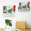 Wall Mounted Shelf Hooks Basket Wire Rack Storage Unit With Key Hanging Hangers