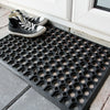 Black Rubber Door Mat | Honeycomb Style Doormat for Indoor Outdoor | Heavy Duty (40 x 60 cm (1 ft 4 in x 2 ft))