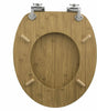 Wooden Toilet Seat with Soft Close Adjustable Hinge for Family Bathroom Oak