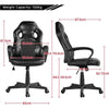 Office Desk Chair Ergonomic Computer Chair Leather Gaming Chair Home Work Black