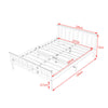 4ft6 Standard Double Bed Frame Solid Wood Pine with Slats Fit Mattress 190x135cm