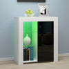 Modern Sideboard Cabinet Cupboard High Gloss 1 2 Doors Storage with LED Light