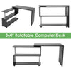 L-Shaped Corner Desk PC Computer Workstation Table Bookcase Storage Shelf Black