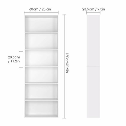 White Cube 6 Tier Wooden Bookcase Shelving Display Storage Shelf Unit Bookshelf