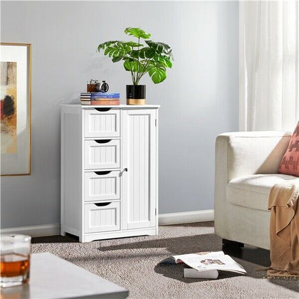 Bathroom Cabinet with 4 Drawers Storage Unit Floor Standing Cabinet for Bathroom
