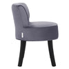 Small Curved Back Dining Chairs Velvet/Linen Upholstered Round Seat Vanity Stool