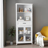 Home/Office Bookcase Storage 5-Tier Shelves with 1 Drawers 2 Doors 180x74x35CM