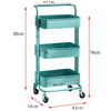 3 Tier Slim Kitchen Storage Trolley Cart Rack Tray Shelf Rolling Wheel W/ Handle