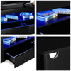 High Gloss TV Stand Black Unit Cabinet with RGB LED Light 2 Drawers 120cm Modern