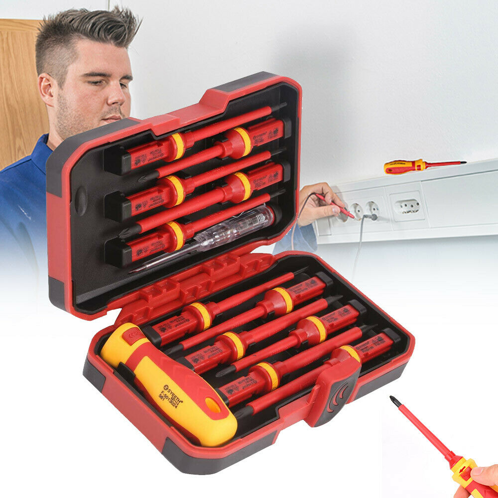 13pc/1000V Pro Electricians Insulated Electrical Hand Screwdriver Set ...