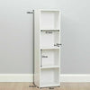 4 Tiers White High Bookcase Shelves Free Standing Corner Cube Storage Rack Unit