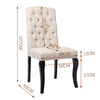 2/4× Buttoned High Back Dining Chairs Linen Fabric Padded Kitchen Dinner Seat