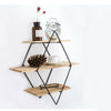3 Tier Floating Shelves Metal Wood Wall Shelf Hanging Decor Storage Display Rack