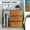 Bamboo Chest of Drawers Bedside Table Cabinet 3 Drawer Bedroom Storage Furniture