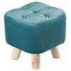 Luxury Padded Wooden Footstool Ottoman Square/Round Pouffe Stool Wood 4 Legs UK
