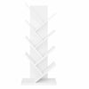 White 9 Tier Tree Bookshelf MDF Standing Bookcase Rack Small Space Home/Office