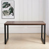 Rectangle Dining Table Industrial Wooden Top Steel Legs 150x90cm Home Furniture