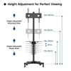 Mobile TV Cart Floor Stand Mount Home Exhibition Trolley for 23"-60" Television