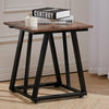 Coffee Table Matte Black Square Sofa Side Small Night Stand End Table Metal Legs