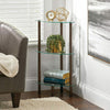 mDesign Corner Shelf – 3-Tier Free Standing Compact Dark Bronze / Clear Glass
