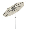 2.7m Garden Round Parasol Patio Sun Shade Umbrella Canopy With Crank Tilt Cream