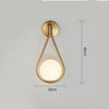 LED Nordic Brass Glass Wall Lamp Simple Personality Living Room Corridor Bedside