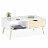 Modern Coffee Table Scandinavian Style Open Shelf & Drawer Living Room 100 cm