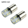 10pcs1157 LED Reverse Brake White Light Bulbs Tail Stop Light Parking Bulbs 12v