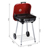 Charcoal Trolley BBQ Garden Outdoor Barbecue Cooking Grill Powder Wheel New Red