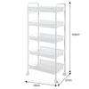 White Black 5 Tier Mesh Rolling Cart Trolley Storage Rack Wheel Kitchen/Bathroom