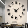 3D DIY Extra Large Roman Numerals Luxury Mirror Wall Sticker Clock Home Decor UK
