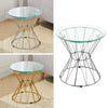 Round Glass Top Side End Table Small Coffee Table Modern Living Room Furniture