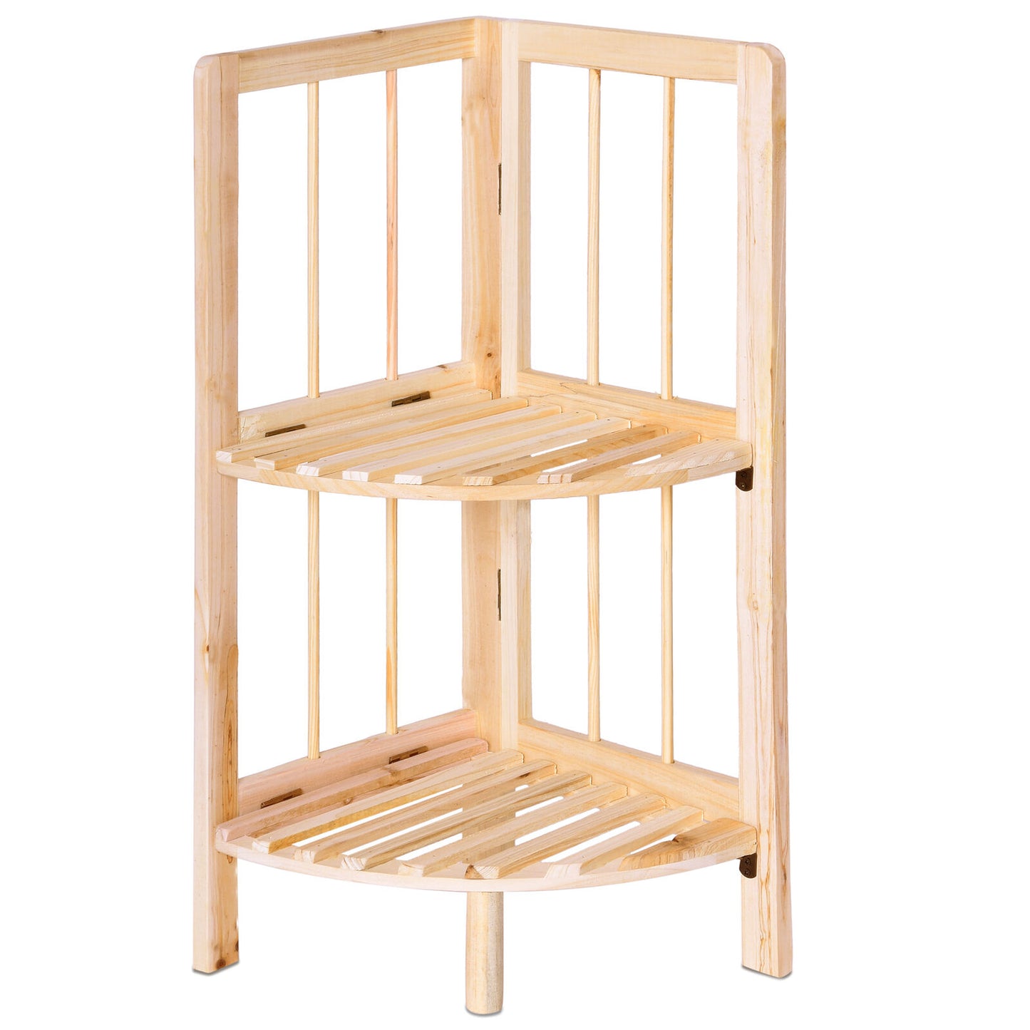 Corner Shelf/Shelving Rack Unit Display Stand Decoration Plants Natural Wood