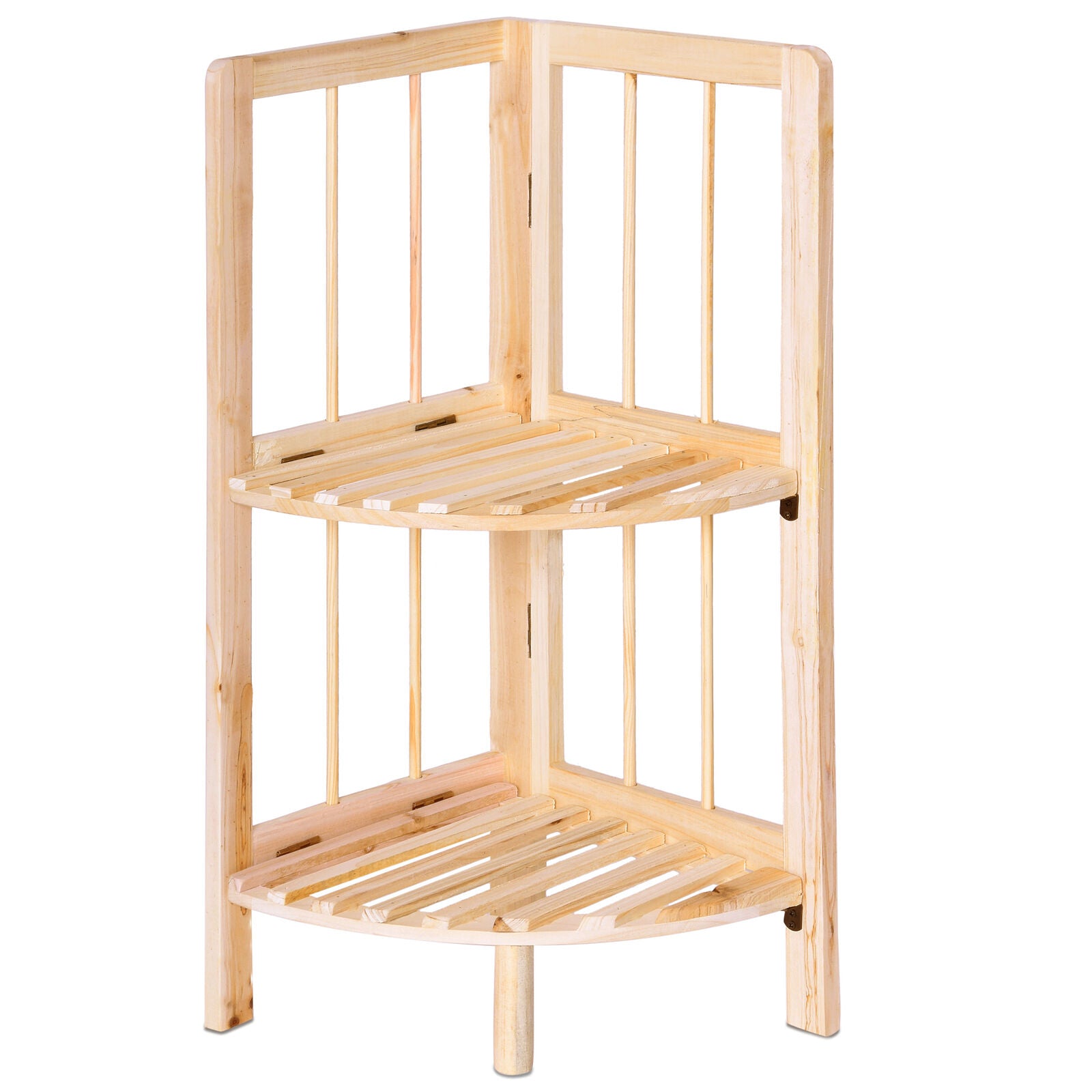Corner Shelf/Shelving Rack Unit Display Stand Decoration Plants Natural Wood