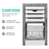 Elegant Wooden Bedside Cabinet 1 Wicker Basket 2 Drawer Bathroom Organiser