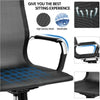 Home Office Chair High Back Computer Mesh Chair with Arms for Study Work Black