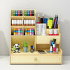 DIY Wooden Assembled Desk Table Organizer Office Pen Rack Wood Gift Pen Holder